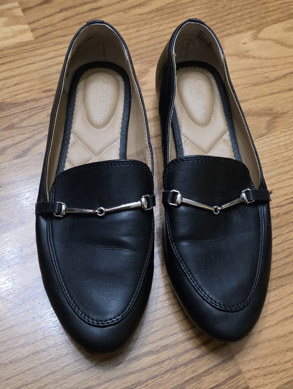 Rachel Zoe Axe Women's Black Synthetic Slip-On Loafer Flats Almond Toe 9